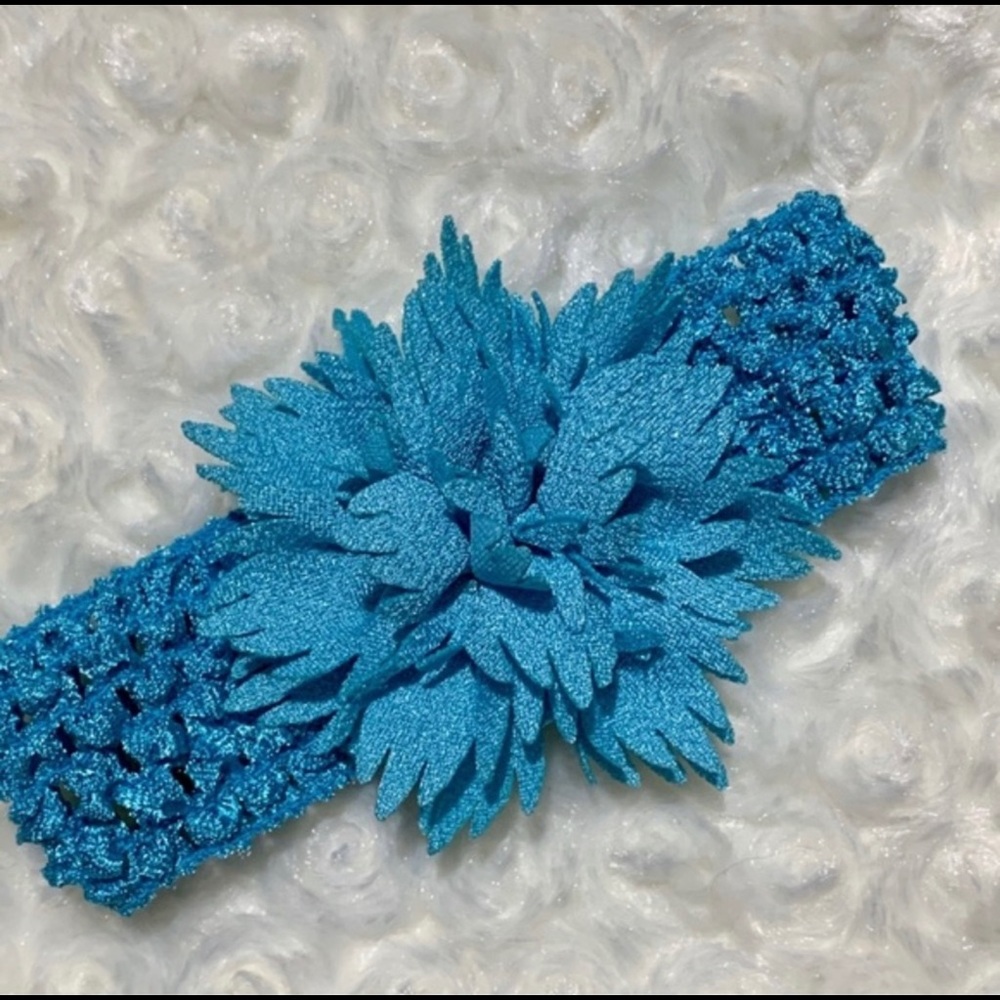 3/$25 Stretchy Flower Headband - Blue - Picture 1 of 1